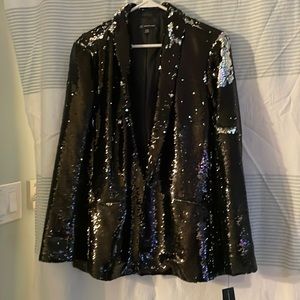 Inc sequin blazer black nwt